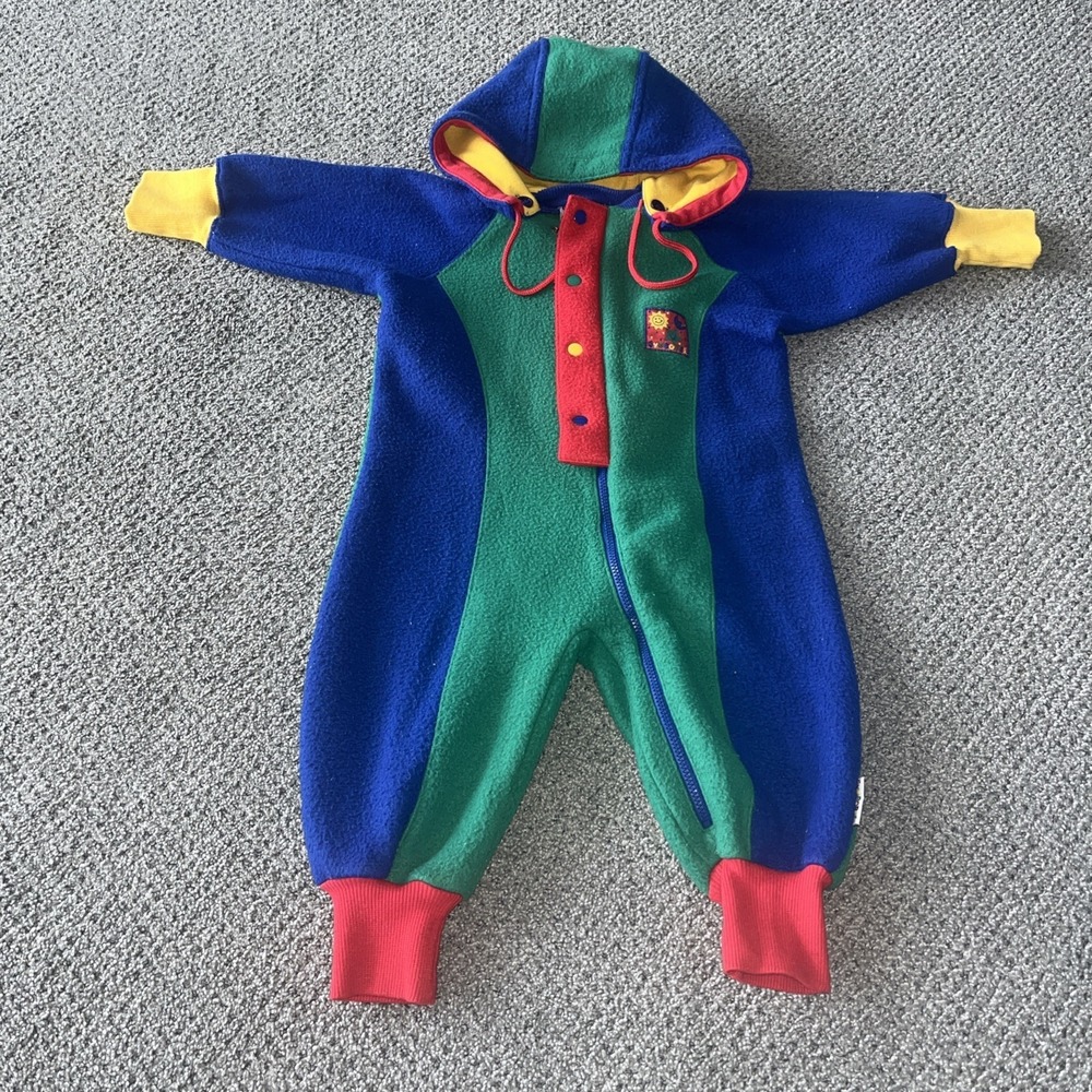 Vintage Rainbow Tag Gymboree Fleece Romper, Snowsuit. Size Infant. 6 Months